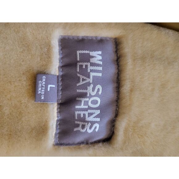 Vintage Wilson's Leather Coat Women's Large Tan Suede Y2K Penny Lane Faux Fur - Picture 4 of 6